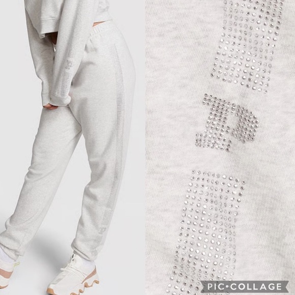 PINK EVERYDAY FLEECE HIGH-WAIST GYM PANTS - Picture 1 of 1